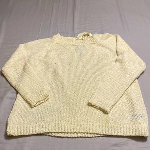 Cream sweater with tie back
